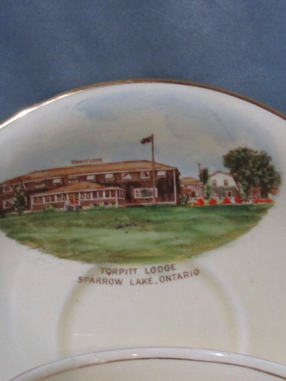 Royal Winton Torpitt Lodge Sparrow Lake, ON Tea Cup and Saucer, Circa 1950s Y226